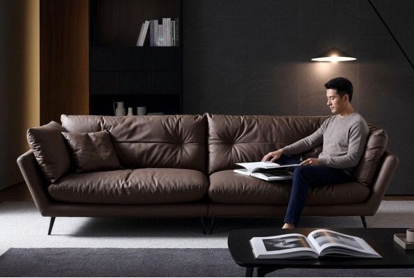 Modern 4-Sëtz Sofa Wunnzëmmer Miwwelen Véier-Sëtzer Couch Design Sofa