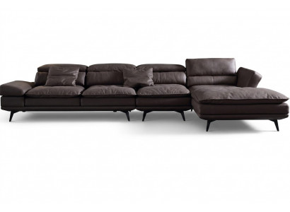 Wunnzëmmer L-Form Modern Braun Design Sofas Nei Ecksofa Polsterung