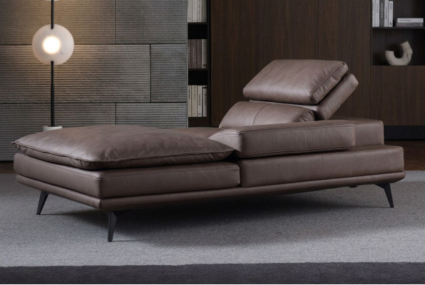 Wunnzëmmer Lounge Miwwelen Modern Design Sofa Lieder Braun Chaiselongue