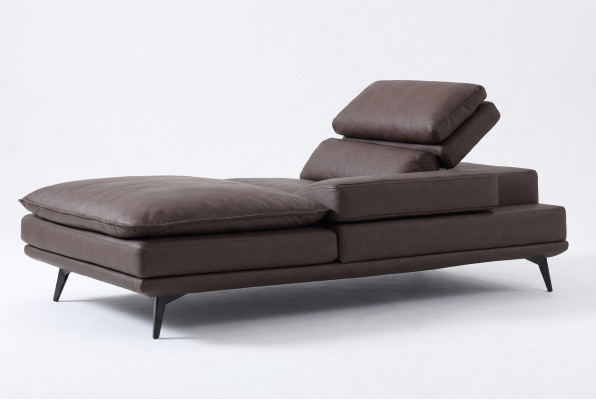 Wunnzëmmer Lounge Miwwelen Modern Design Sofa Lieder Braun Chaiselongue