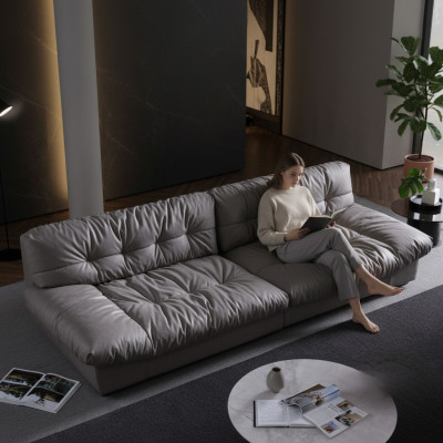 Grouss XXL Wunnzëmmer Lieder Modernen Design Sofa Couch 4 Sëtzer Textil