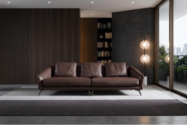 Modern 4er Sëtz Sofas Miwwelen Véier Sëtzer Wunnzëmmer Canapé Design Sofa