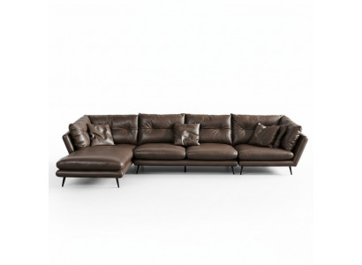 Ledersofa Canapé Wunnlanschaft Eckdesign Modern Sofa Ecksofa L-Form