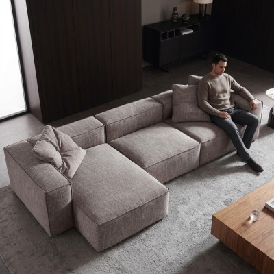 Design Polsterung Textil Modern Elegant Design Stoff Canapé Eck L-Form