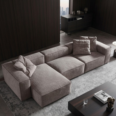 Design Polsterung Textil Modern Elegant Design Stoff Canapé Eck L-Form