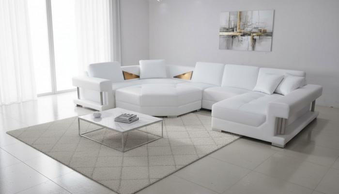 Eckcouch U-Form Modern Polster Wunnzëmmer Miwwelen Eckecksofa Ledercouch Design Couch