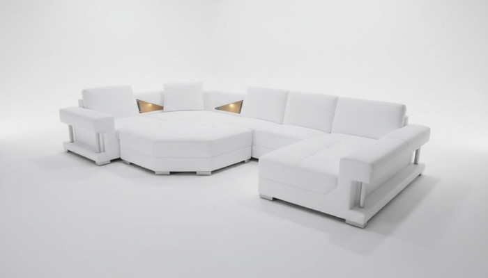 Eckcouch U-Form Modern Polster Wunnzëmmer Miwwelen Eckecksofa Ledercouch Design Couch