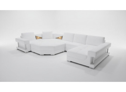 Eckcouch U-Form Modern Polster Wunnzëmmer Miwwelen Eckecksofa Ledercouch Design Couch