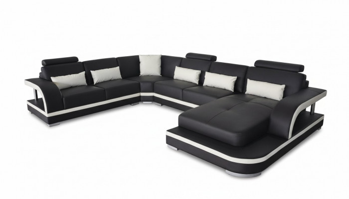 Wunnzëmmer Ecksofa U-Form Holz Nei Modernen Design Polsterung Couch