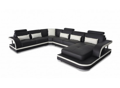 Wunnzëmmer Ecksofa U-Form Holz Nei Modernen Design Polsterung Couch