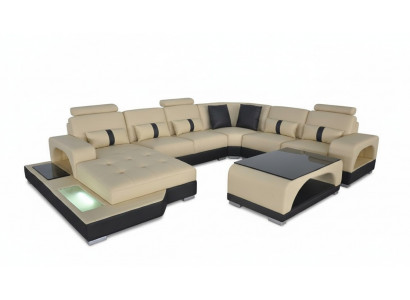 Ecksofa U-Form Couch Textil Schwaarz U Form Wunnlandschaft Modern Luxus Couchen