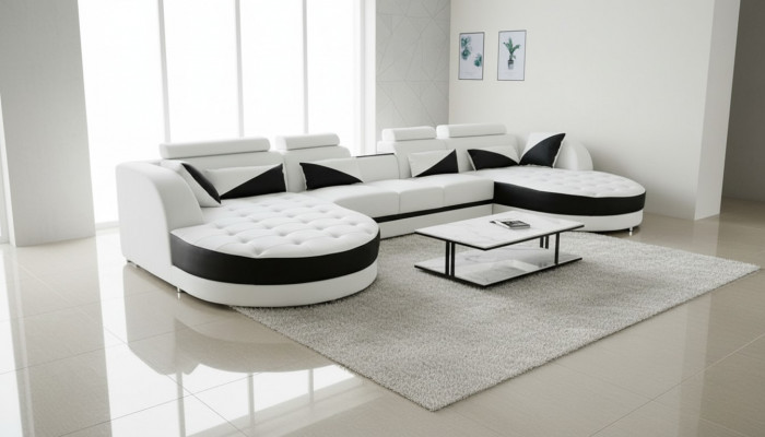 Wunnenlandschaft Ecksofa Design Modern Sofa Couchen Ecksofa U-Form Stoff Couch