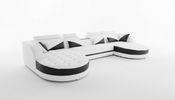 Wunnenlandschaft Ecksofa Design Modern Sofa Couchen Ecksofa U-Form Stoff Couch