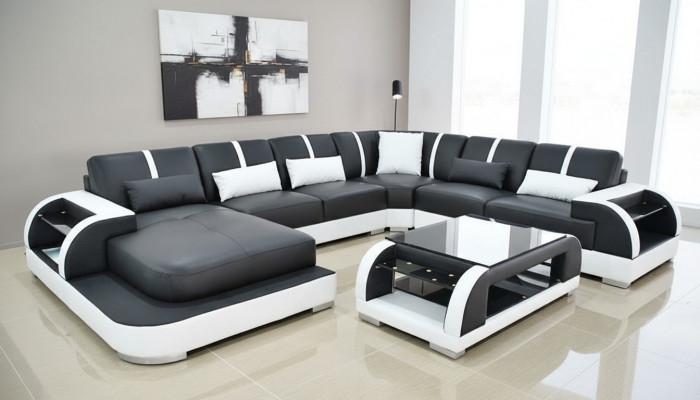 Sofa Canapé Polster Eck Garnitur Stoff Sofas Lieder Ecksofa U-Form Wunnlandschaft