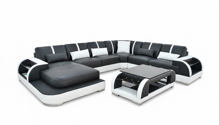 Sofa Canapé Polster Eck Garnitur Stoff Sofas Lieder Ecksofa U-Form Wunnlandschaft