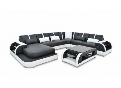 Sofa Canapé Polster Eck Garnitur Stoff Sofas Lieder Ecksofa U-Form Wunnlandschaft