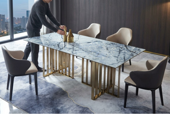 Design Dësch Edelstol Büro Konferenz Iesszëmmer Stuff Marmor Faarf Miwwelen