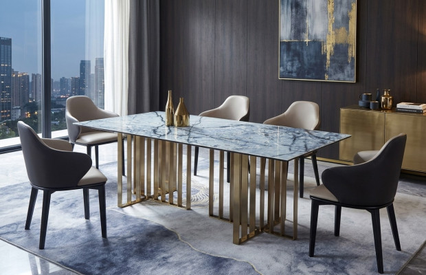 Design Dësch Edelstol Büro Konferenz Iesszëmmer Stuff Marmor Faarf Miwwelen