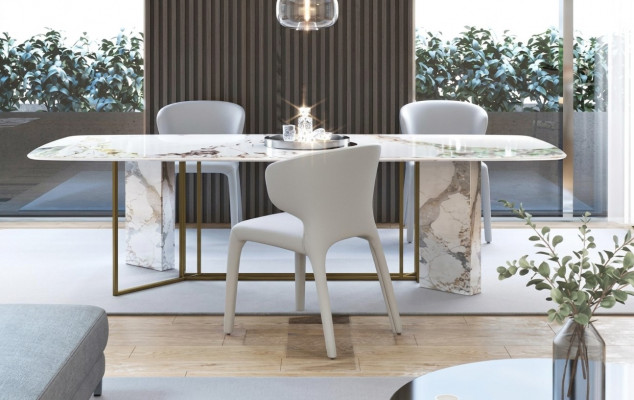 Luxus Miwwelen Marmer Dëscher 180x90cm Wunnzëmmer Hotel Iesszëmmer Dësch Designer Nei