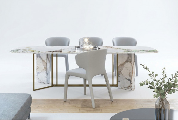 Luxus Miwwelen Marmer Dëscher 180x90cm Wunnzëmmer Hotel Iesszëmmer Dësch Designer Nei
