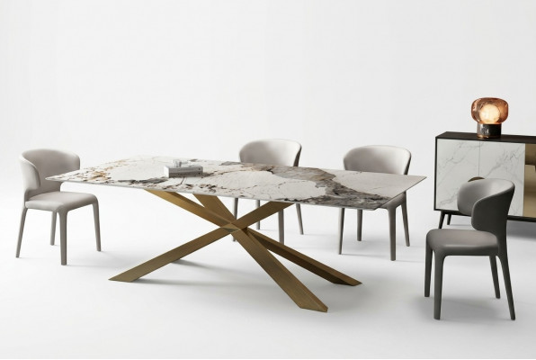 Design Iessdësch Moienzëmmer 180x90cm Miwwelen Dësch Iessdësch Edelstol X Been