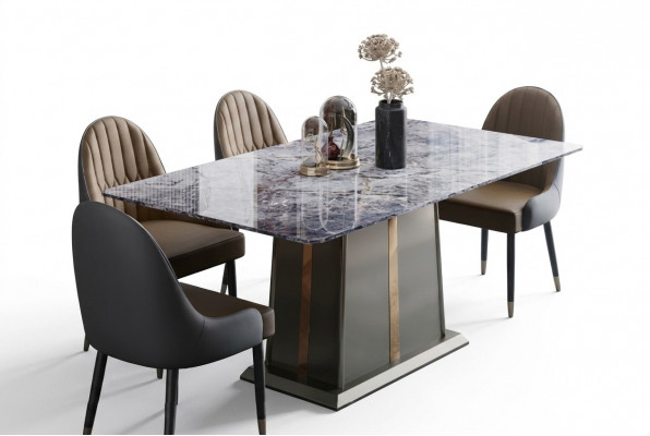 Marmor Stil Kiche Modernen Iessdësch Dësch Dëscher Iesszëmmer Luxus Miwwelen Design