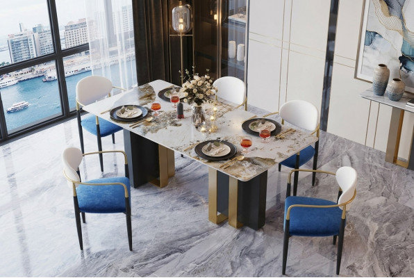 Dësch Marmor Stil Kiche Moderne Iessdësch Dëscher Iesszëmmer Luxus Miwwel Design