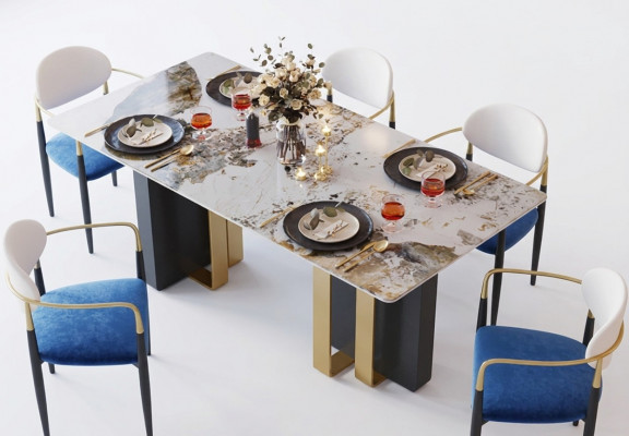 Dësch Marmor Stil Kiche Moderne Iessdësch Dëscher Iesszëmmer Luxus Miwwel Design
