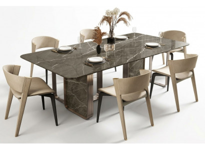 Luxus Iessdësch Dësch Metall Dëscher Héichglanz Iesszëmmer Design Modern Iessdëscher