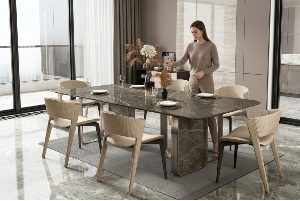 Iessdësch Iesszëmmer Modern Edelstol Kichen Dëscher Design Dësch Metall Wunnzëmmer