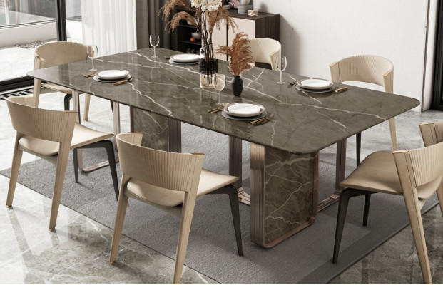 Iessdësch Iesszëmmer Modern Edelstol Kichen Dëscher Design Dësch Metall Wunnzëmmer