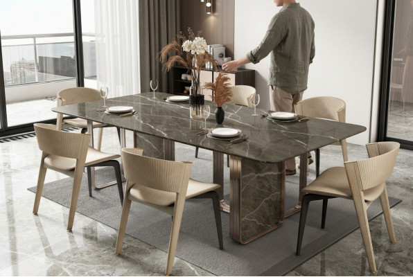 Designer Këssen Luxus Dësch Dëscher 240x100 Iessdëscher Marmor Iessdësch Iesszëmmer
