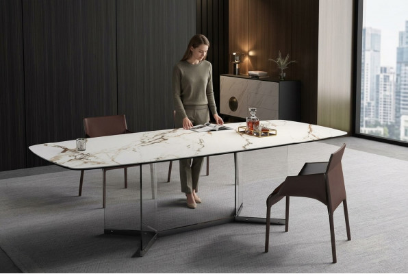 Design Marmorstull Wunnzëmmer Dëscher Iesszëmmer Edelstol Dësch Modernen Iessdësch