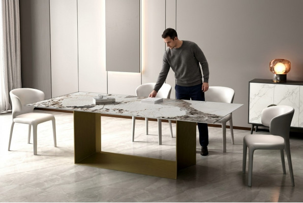 Modern Iesszëmmer Wunnzëmmer Kichen Dëscher 180x90 Iessdësch Design Dësch Edelstol