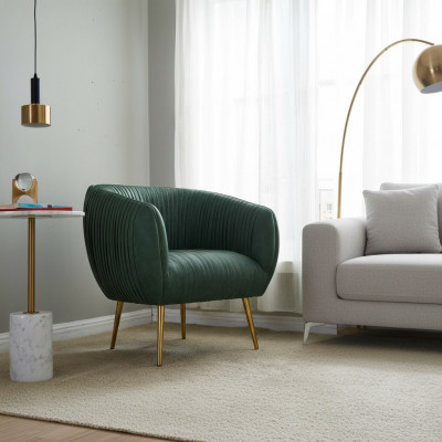 Luxus Wunnzëmmer Nei Relax Sessell Metall Design Polster Lounge Club