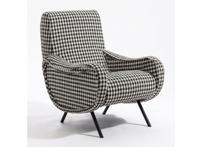 Designer Lehnstull Polstersofa 1-Sëtzer Edelstol mat Textil Sëtzstell.