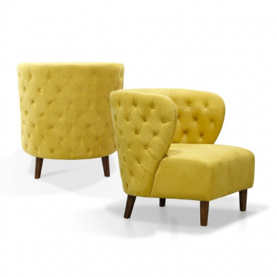 Gelb Chesterfield Sessel xl Textil Stoff Couchen Kreative Möbel Sofas