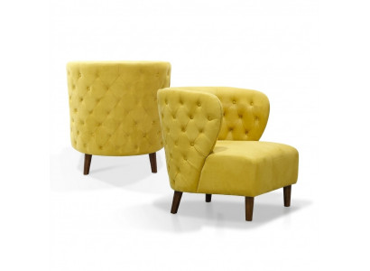 Gelb Chesterfield Sessel xl Textil Stoff Couchen Kreative Möbel Sofas