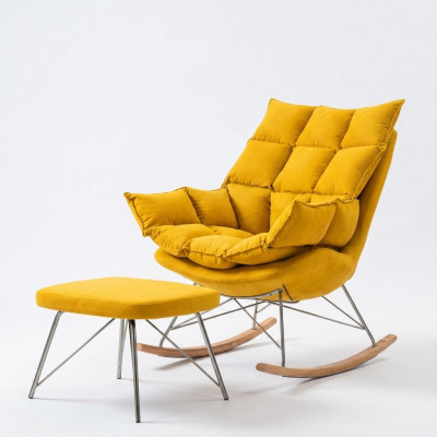 Still Metallsdesign Gepolsteren Lounge Schwéngsstull Sëtz Zëmmer Schwankstull