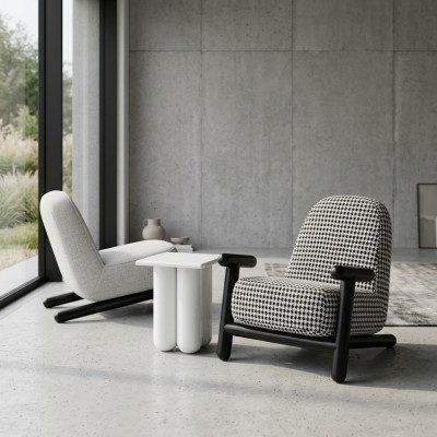 Luxus Design Miwwelen Modernen Design Fotell 63*80cm Textil Wunnzëmmer