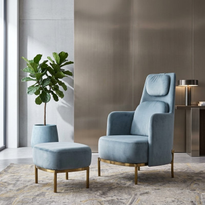 Fotell Still Këssen Televisiounsapparat Lieder Textil Stoff Gro Design Lounge