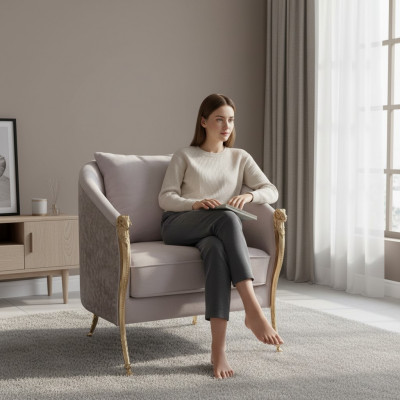 Design Sessell Stol Polster Relax Lounge Fernseh Wunnzëmmer 1 Sëtzer