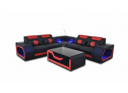 Wunnzëmmer Eckcanapé L-Form Lieder Holz Modernen Design Polsterung Couch Nei