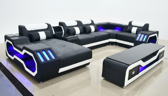 Wunnlandschaft Design Modern Ecksofa U-Form Sofa Wunnlandschaft Neit Polstersofa