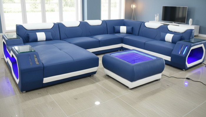 Sofaen U-Form Ecke-Sofa Polstersofa Lieder Eck Nei Wunnlandschaft Designer Sofa