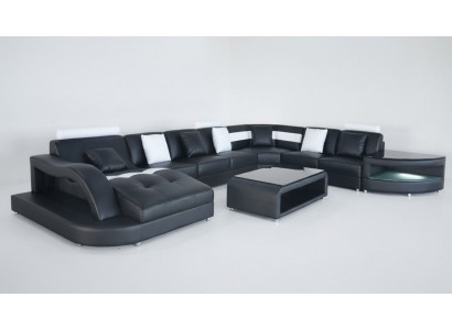 Eckcouch U-Form Wunnlandschaft Sofa Canapé Polster Eck Stoff Canapéën Miwwelen Lieder