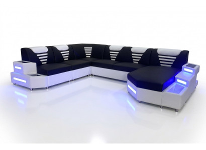 Design Modern Sofa Canapé Ecksofa U-Form Liederkanapé Wunnlandschaft Ecksofa