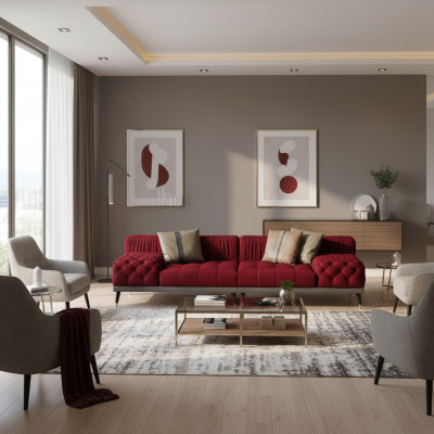 Chesterfield Grouss Canapé Luxus Miwwelen Couch Polster Sofa Sofa 4-Sëtz.