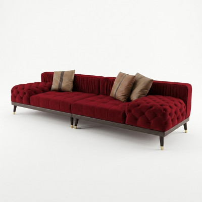 Chesterfield Grouss Canapé Luxus Miwwelen Couch Polster Sofa Sofa 4-Sëtz.