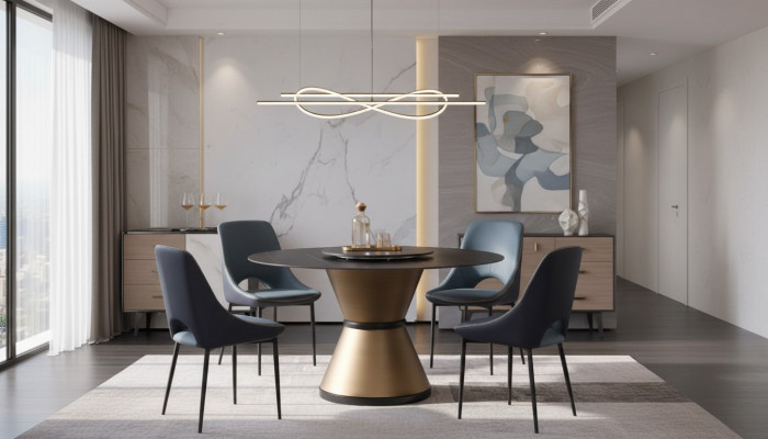Modern Iesszëmmer Wunnzëmmer Kichen Ronn Dëscher Iessdësch Design Dësch Ronn
